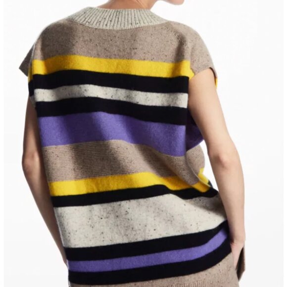 NWOT COS 100% Wool Oversized Striped Vest. - Picture 2 of 9